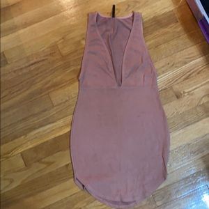 Faux suede mini dress